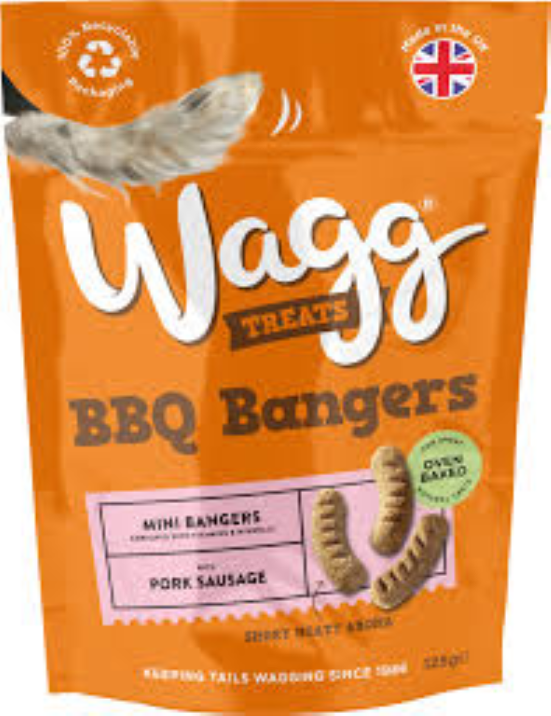 WAGG DOG TREATS BBQ BANGERS 125G